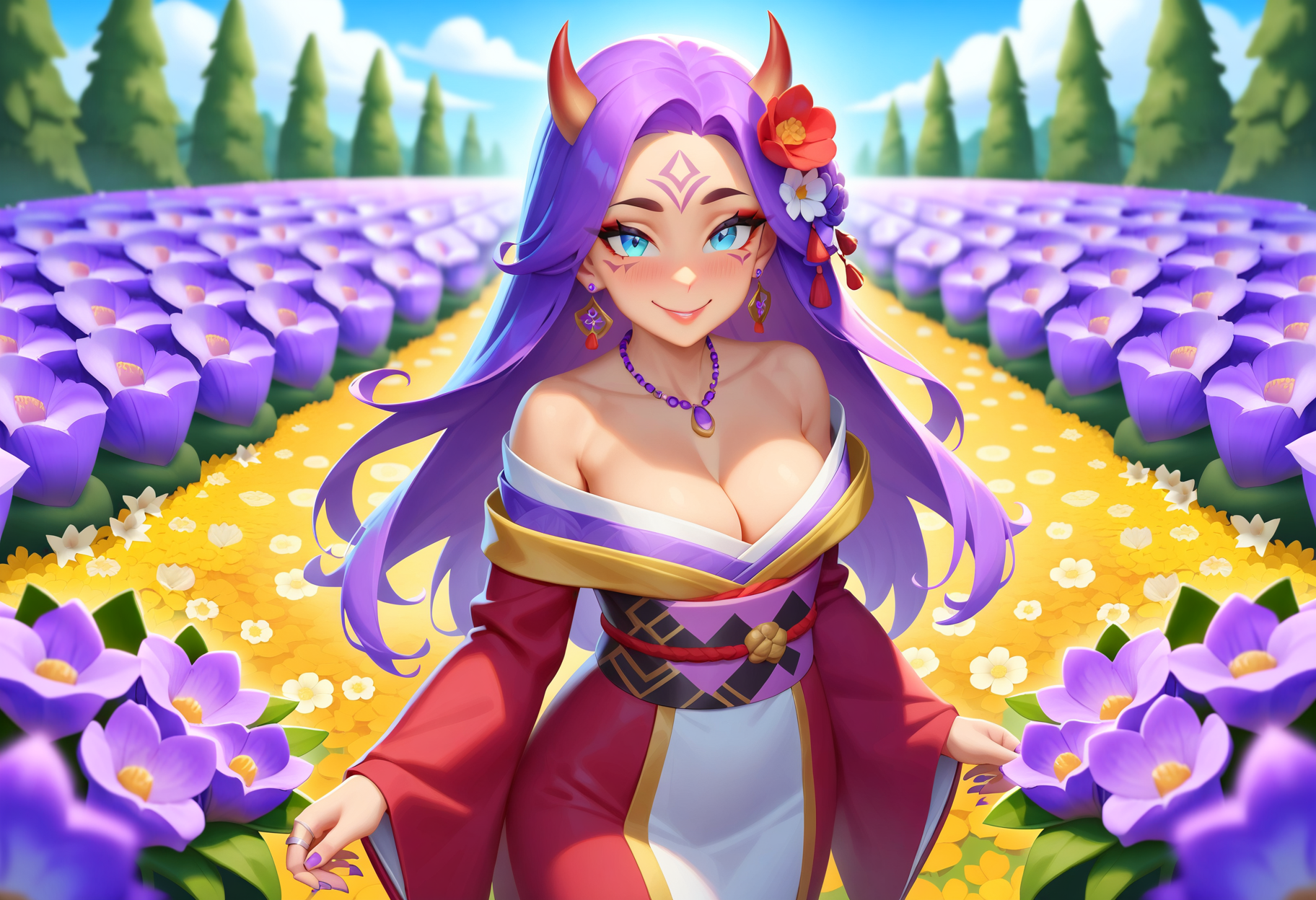 日女-和服-花田