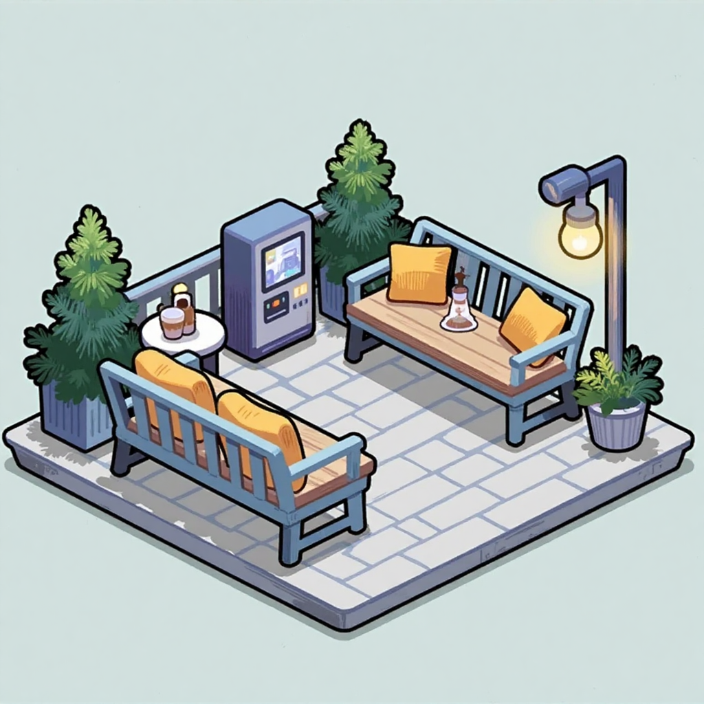 1x1室外休息长椅