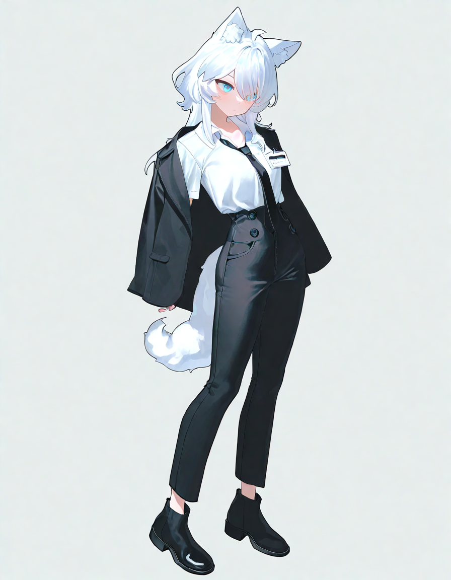 西装白毛狼耳娘
