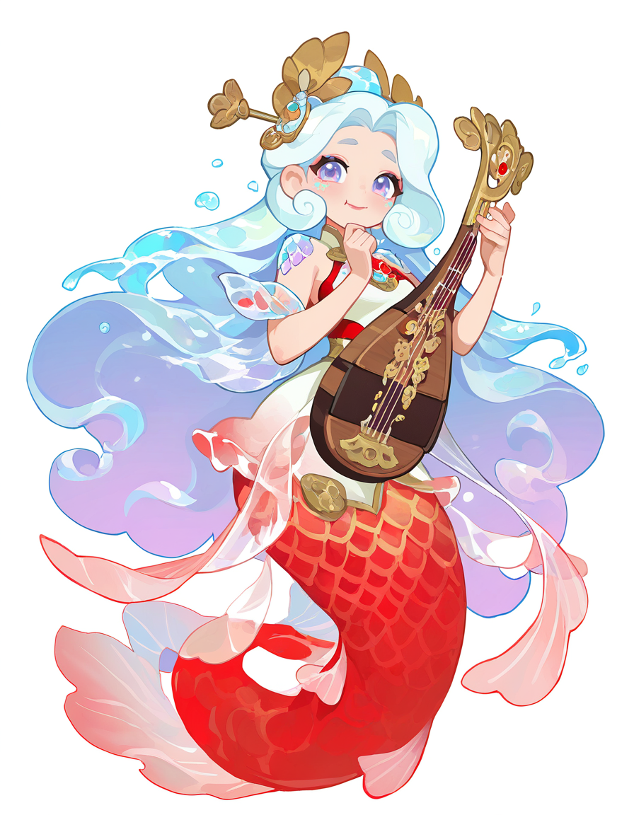 弹琵琶的锦鲤娘