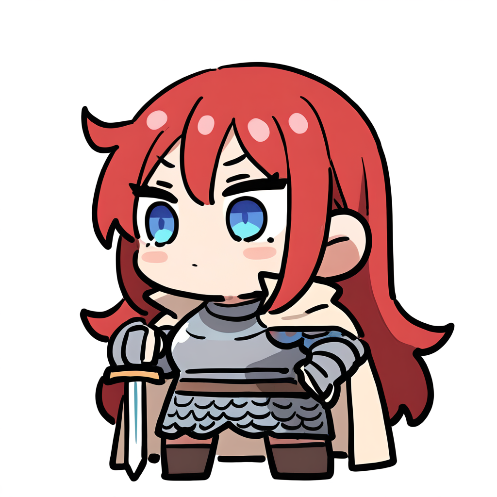 可爱红发女战士